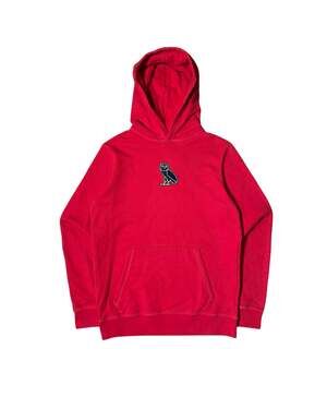 October's Very Own OVO Classic Owl Pullover Hoodie in Red